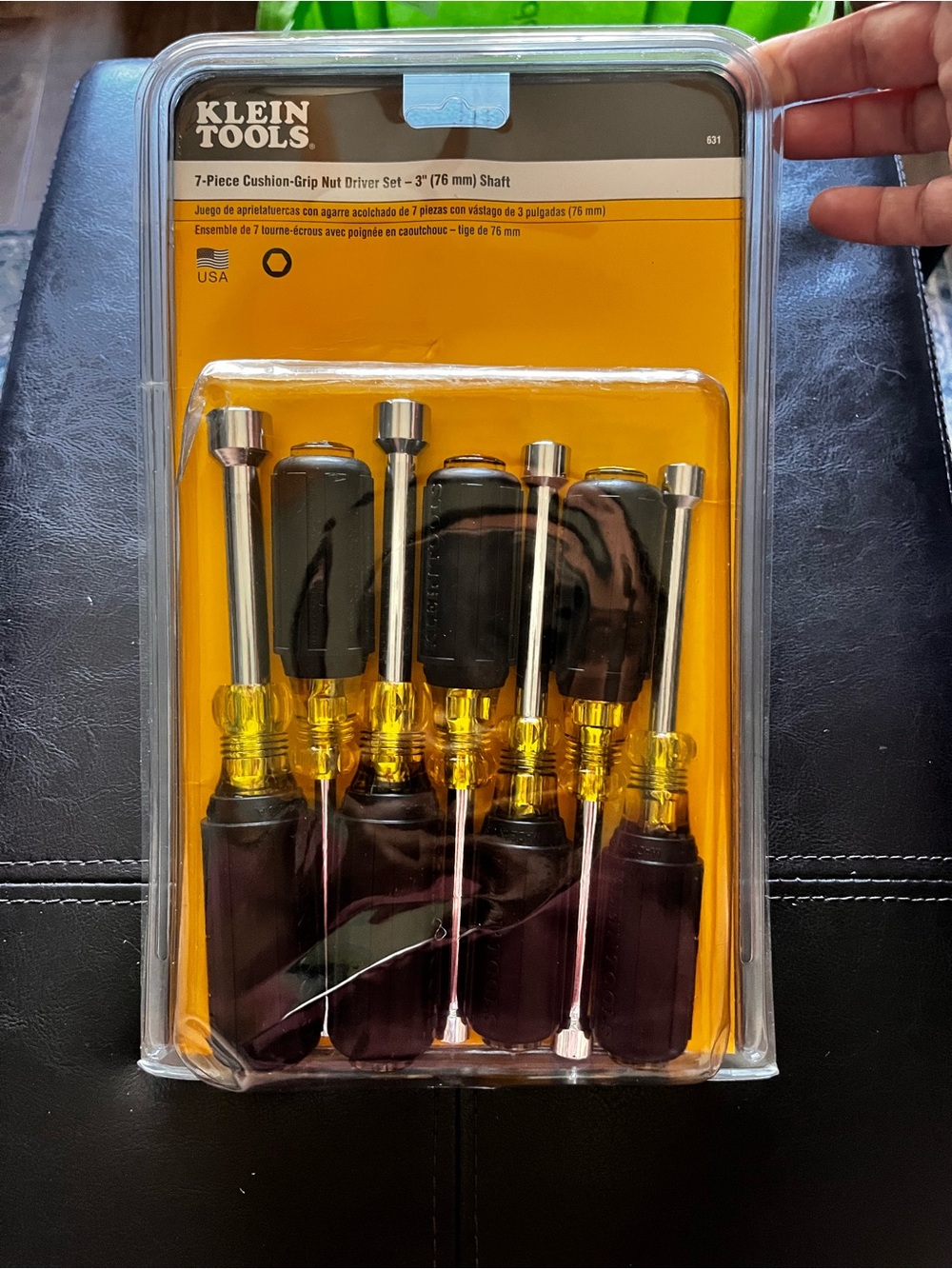 Klein Tools 7-Piece Cushion-Grip Nut Driver Set - Black/Yellow